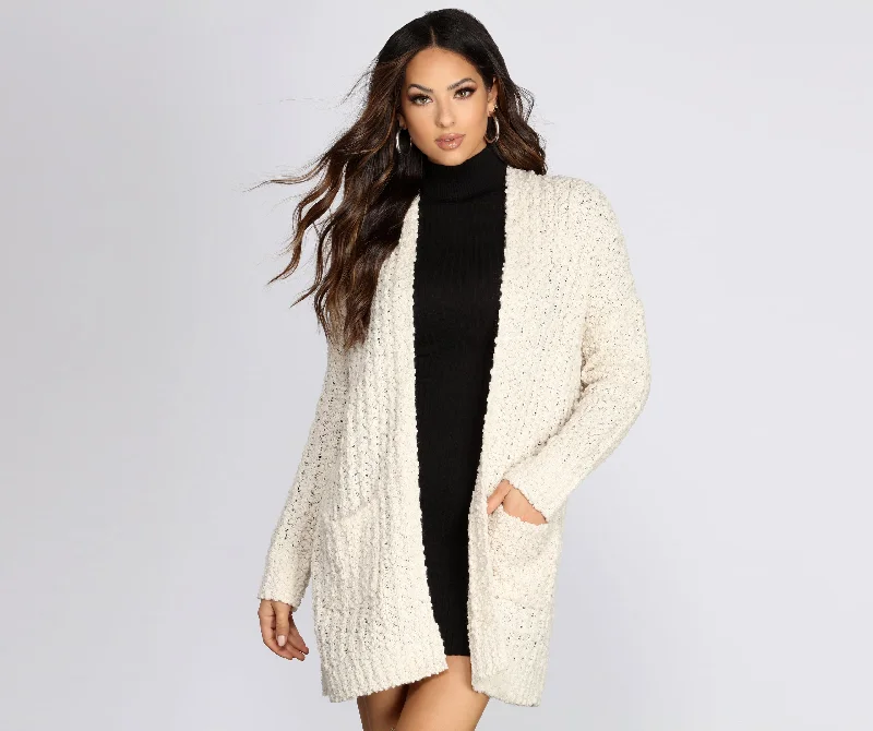 cropped cardigan wander chic -Sweet And Cozy Oversized Cardigan