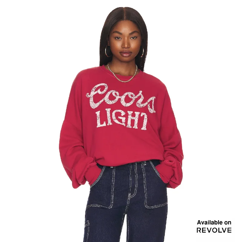 pullover sweater with sequin logos -Coors Light 1980 - Jump Jumper - Vintage Red