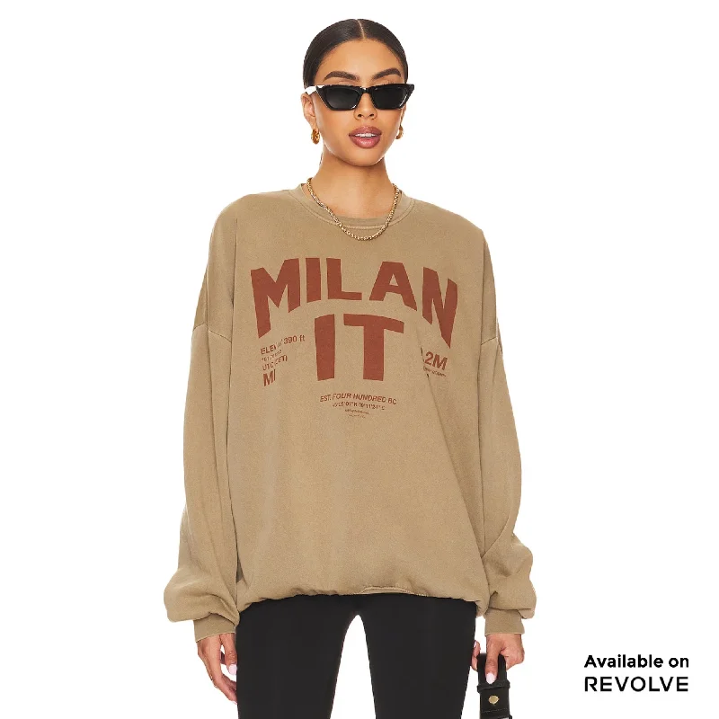 pullover sweater women misty sage -Welcome To Milan - Jump Jumper - Camel Gold