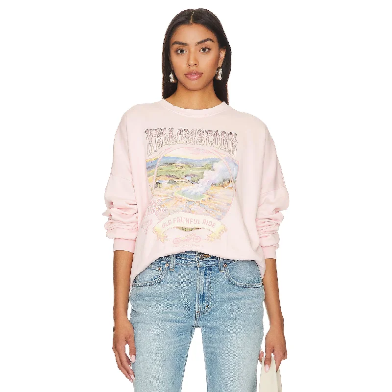 pullover sweater with twisted hem -Yellowstone Ride - Jump Jumper - Blush Pink