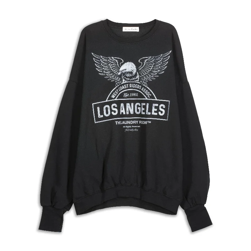 pullover sweater with twisted hem -West Coast Riders - Jump Jumper - Black