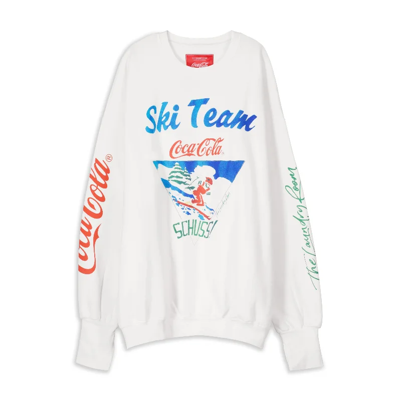 pullover sweater men ridge cord -Coca Cola Ski Team - Jump Jumper - White