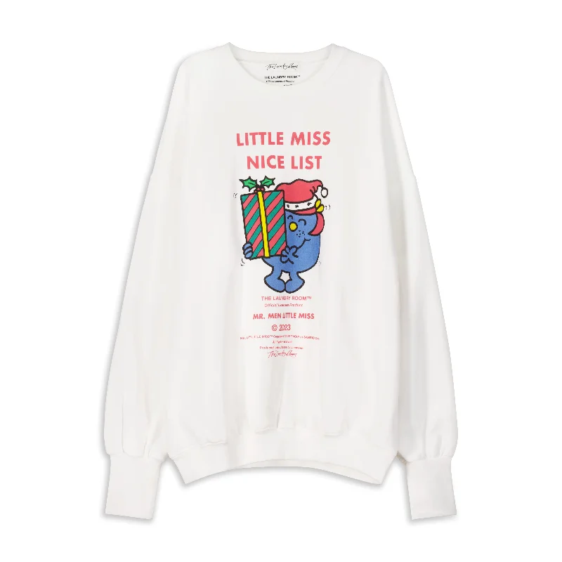 cotton-canvas pullover sweater soft -Little Miss Nice List - Jump Jumper - White