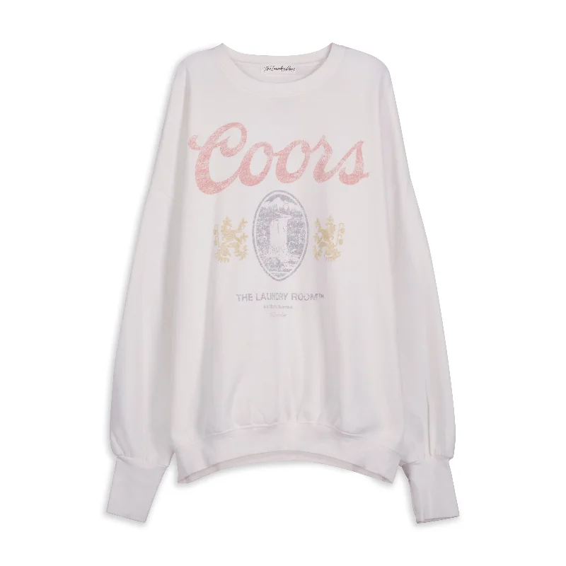 knit-canvas pullover sweater hybrid -Coors Original - Jump Jumper - White