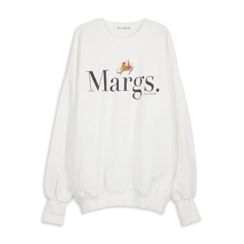 pullover sweater women dusk sage -Spicy Margs. - Jump Jumper - White