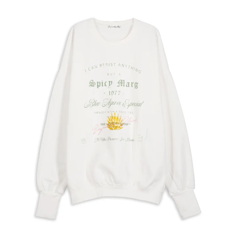 tweed-cotton pullover sweater luxe -Can'T Resist A Spicy Marg - Jump Jumper - White