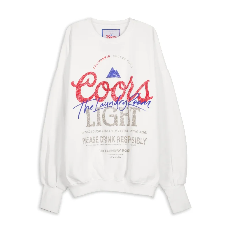 pullover sweater with spliced cuffs -California Cl Collab - Jump Jumper - White