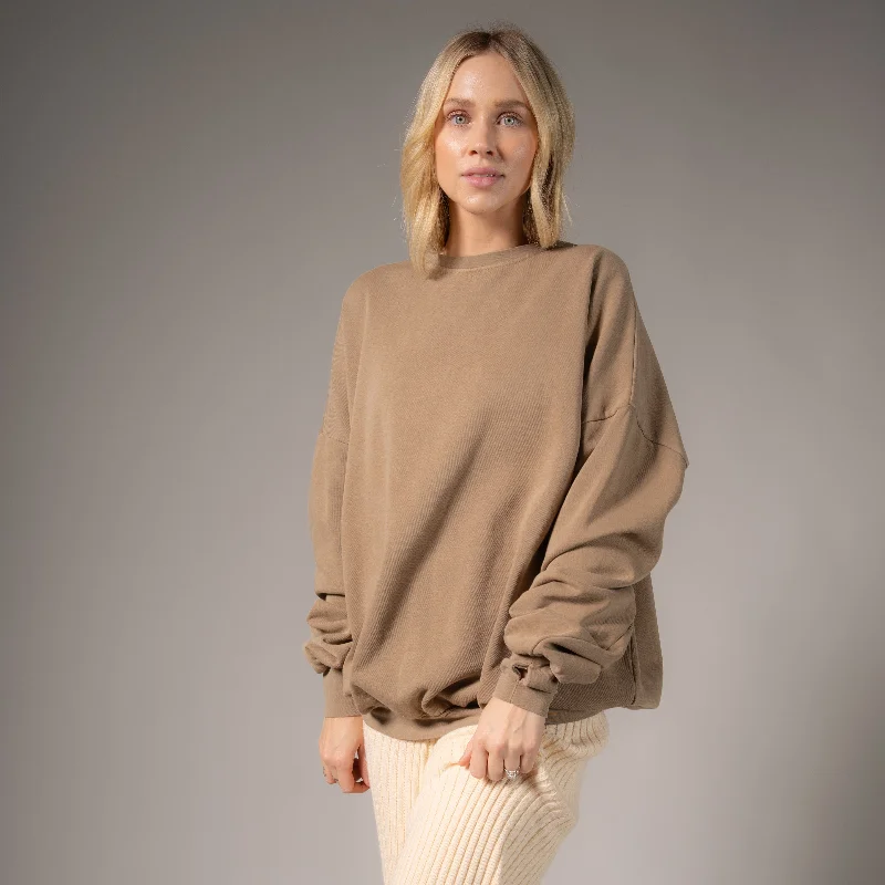 pullover sweater with spliced cuffs -Essentials - Jump Jumper - Camel Gold