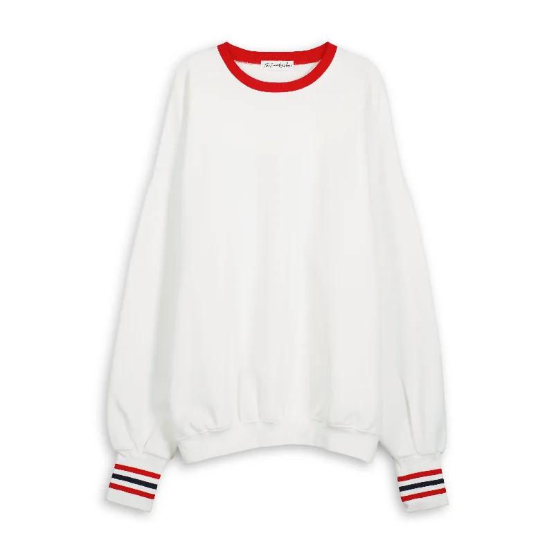 pullover sweater with quartz studs -Essentials - Jump Jumper - White & Red