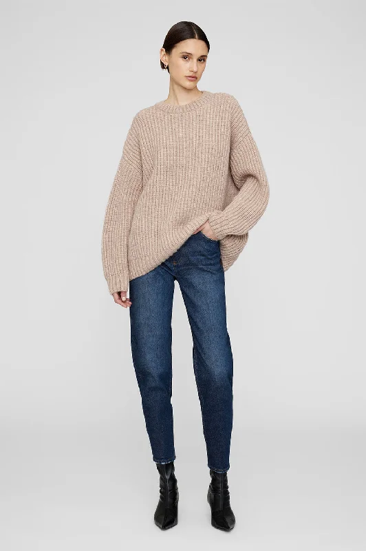 pullover sweater women soft smoke -Sydney Crew Sweater - Camel