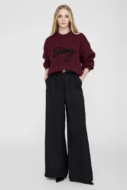 cropped pullover sweater desert trek -Sydney Crew Sweater Signature - Zinfandel