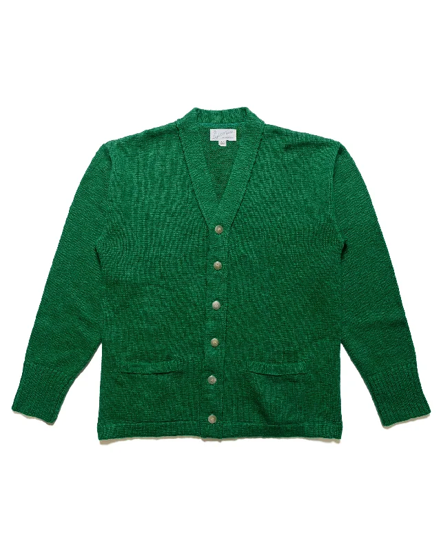 cardigan men trail cord -The Real McCoy's MC24016 Cotton Summer Cardigan Green