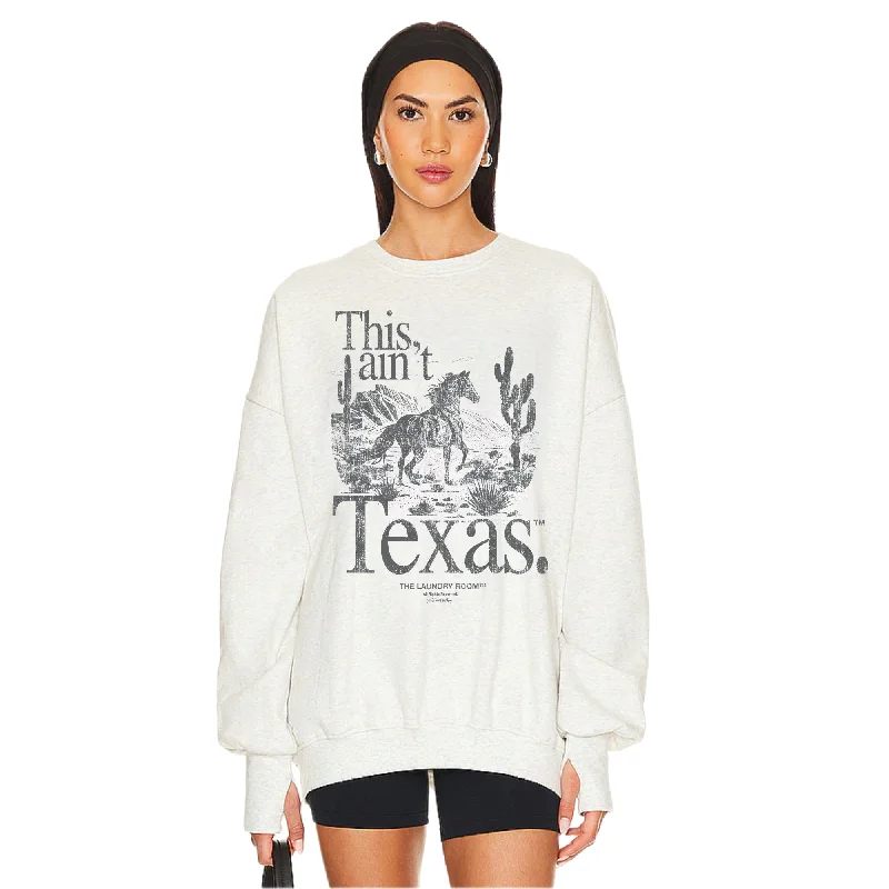 mosaic-tweed pullover sweater bold -This Ain'T Texas Stallion - Jump Jumper - Pebble Heather