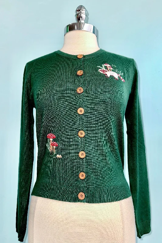 cardigan women twilight sage -Woodland Mushroom Cardigan in Green by Banned