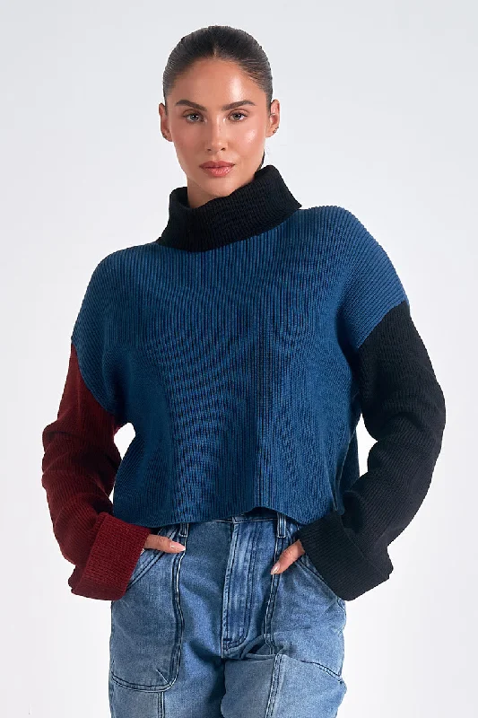 clove pullover sweater rich hue -Morgan Colour Block Pullover