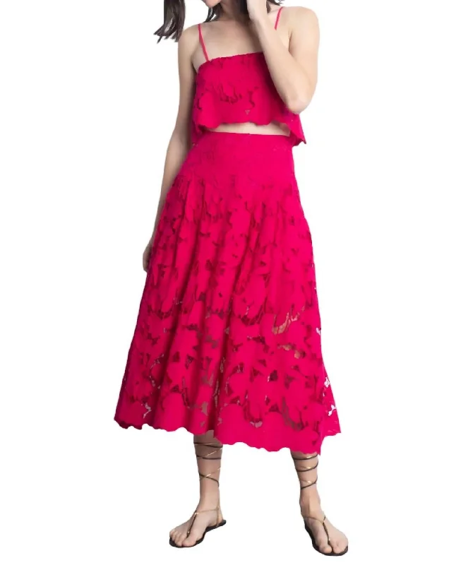 bronze vivid skirts -Artemisa Skirt In Pink Lace