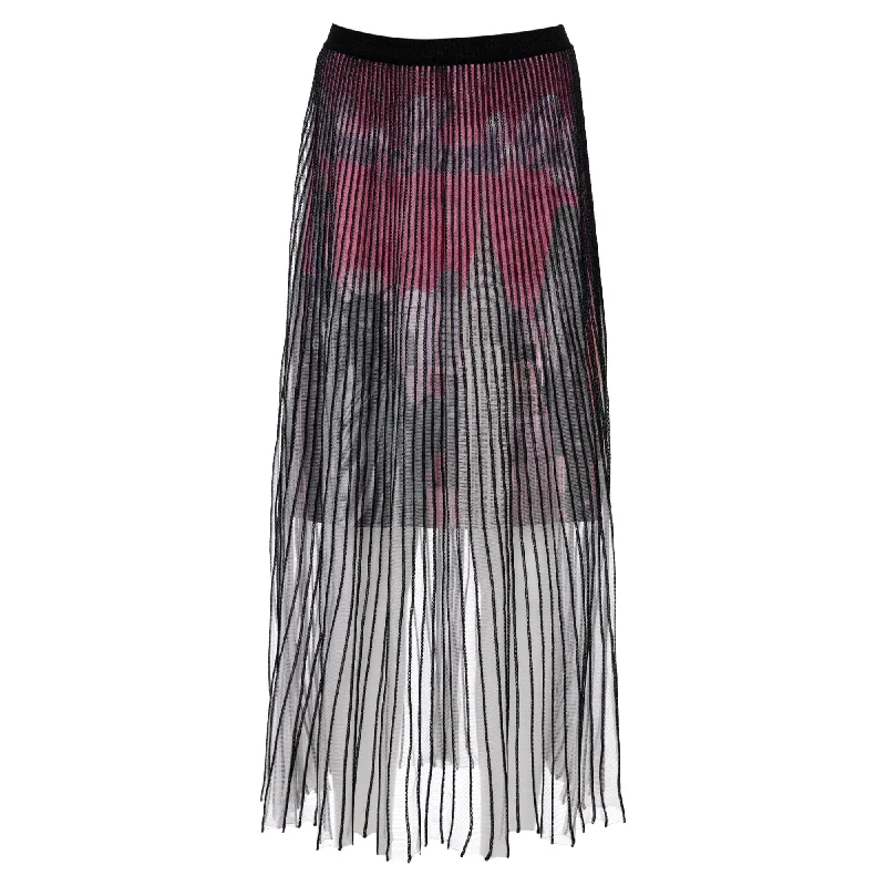 flame cozy skirts -Balenciaga New York City Pleated Midi Skirt In Pink Polyester