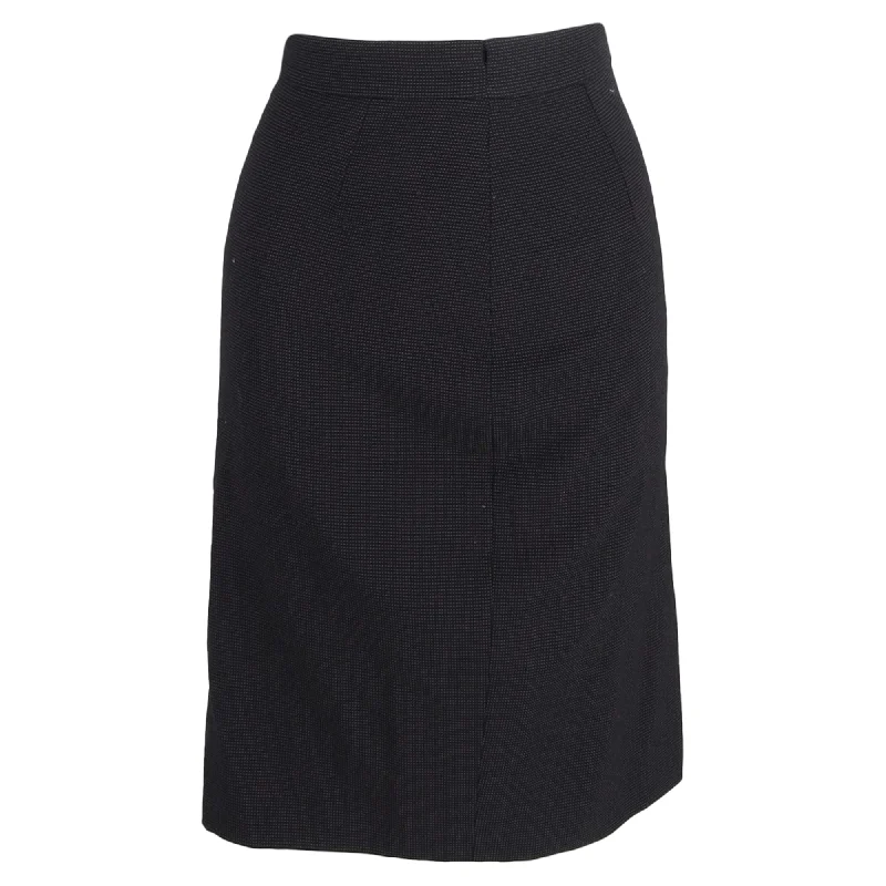 olive striking skirts -Escada A-Line Below-The-Knee Skirt in Black Wool