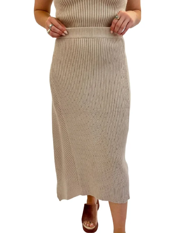 teen glow skirts -Fallon Sweater Skirt In Taupe