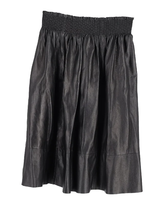 mango cozy skirts -Givenchy Gartered Skirt in Black Leather