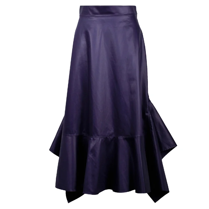 zinc flare skirts -Hermes Mermaid Midi Skirt in Indigo Cotton