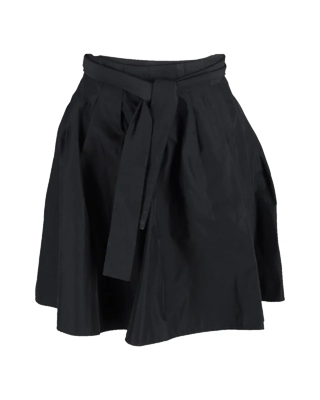 soft rest skirts -Joseph Tie Belt Mini Skirt in Black Polyester