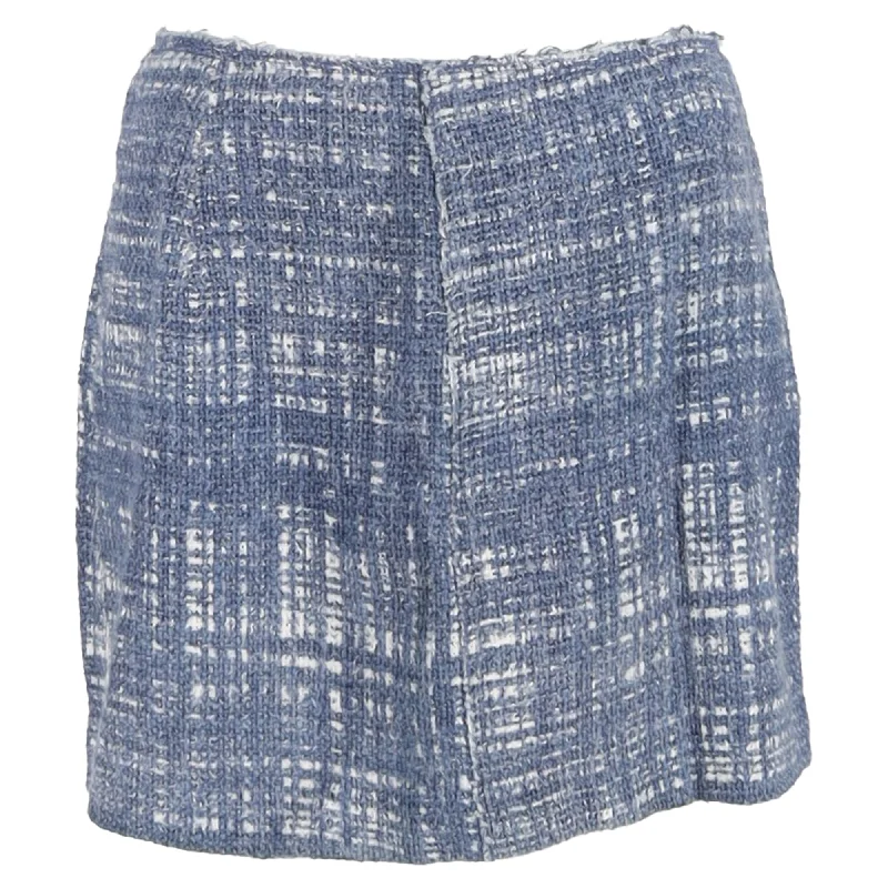 vivid hardy skirts -Prada Mini Tweed A-Line Skirt in Blue Cotton