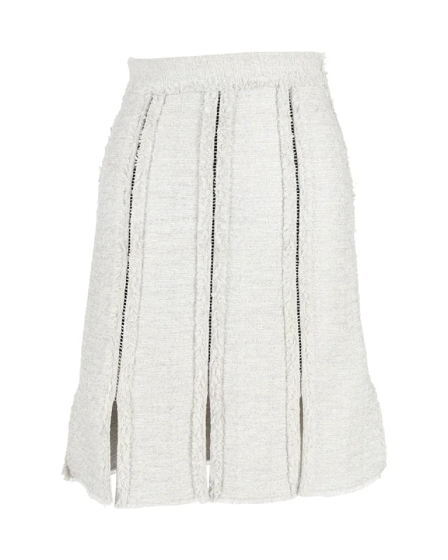 moss gym skirts -Proenza Schouler Tweed Knee Length Skirt in Grey Acrylic