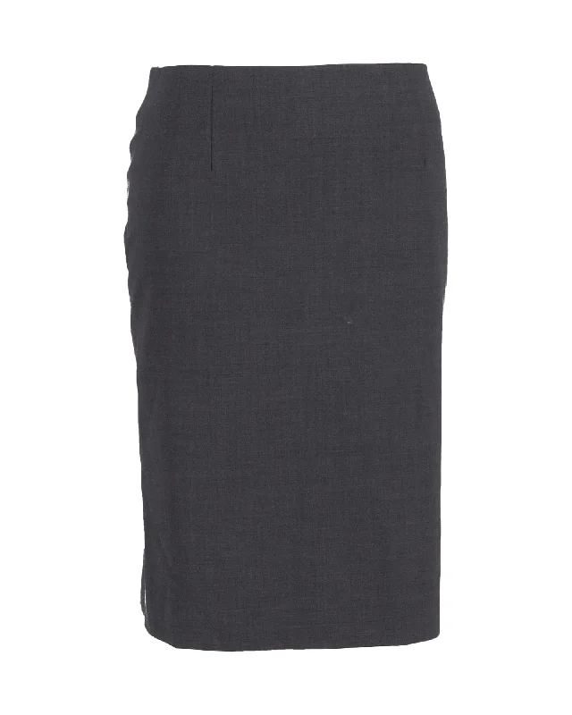 port soft skirts -Theory Pencil Skirt in Grey Cotton