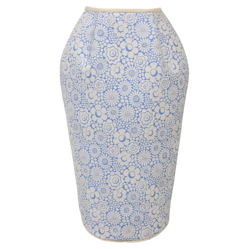 soft vivid skirts -Thom Browne Floral Print Mini Lantern Skirt in Light Blue Cotton