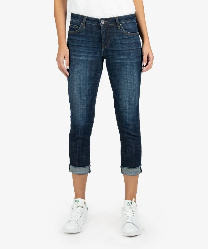 denim bold pants -Amy Crop Straight Leg With Roll Up Fray Hem Jean In Acknowledging Wash