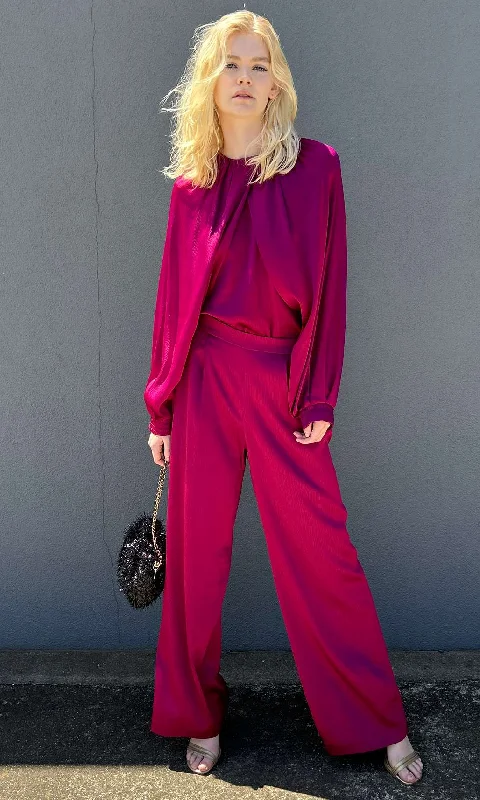 duo burst pants -Beatrice Starlight Trouser -Magenta