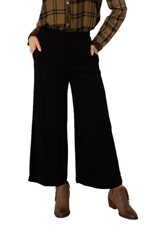 lapis calm pants -Better Days Wide Leg Pants In Black