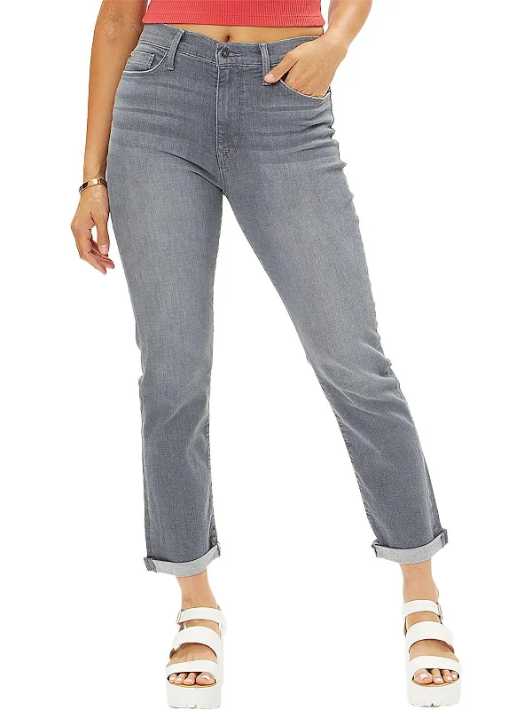 wide angle pants -Blair Womens High-Rise Cropped Straight Leg Jeans