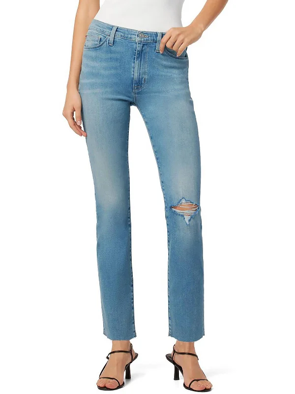 airy bold pants -Blair Womens High-Rise Straight Leg Cropped Jeans