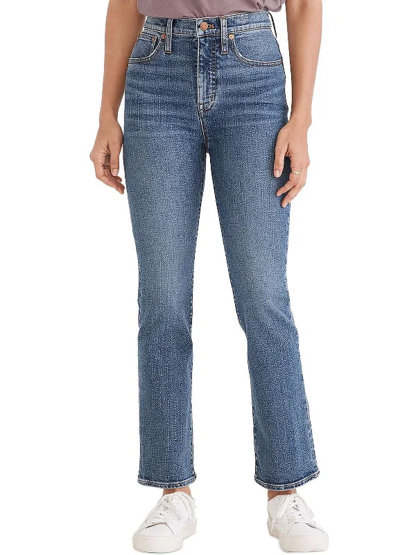 long cozy pants -Cali Womens High Rise Cropped Bootcut Jeans