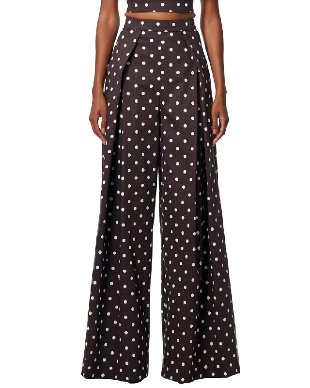 petite glow pants -Carolina Herrera Wide Leg Pleated Pant