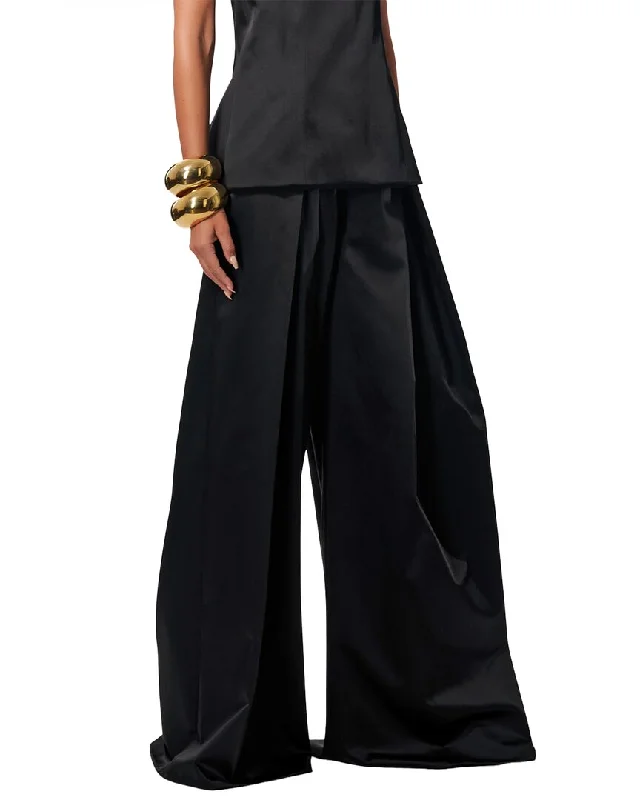 indigo dash pants -Carolina Herrera Wide Leg Pleated Pant