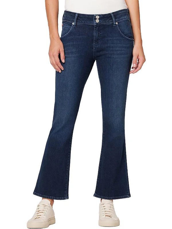 tight flare pants -Collin Womens Mid-Rise Cropped Bootcut Jeans