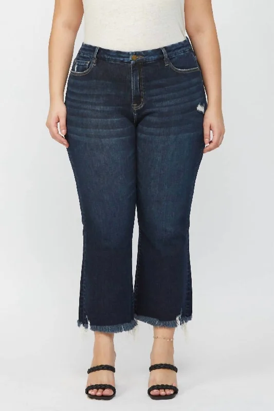 saffron edge pants -Curvy High Rise Crop Flare Jeans In Dark Wash