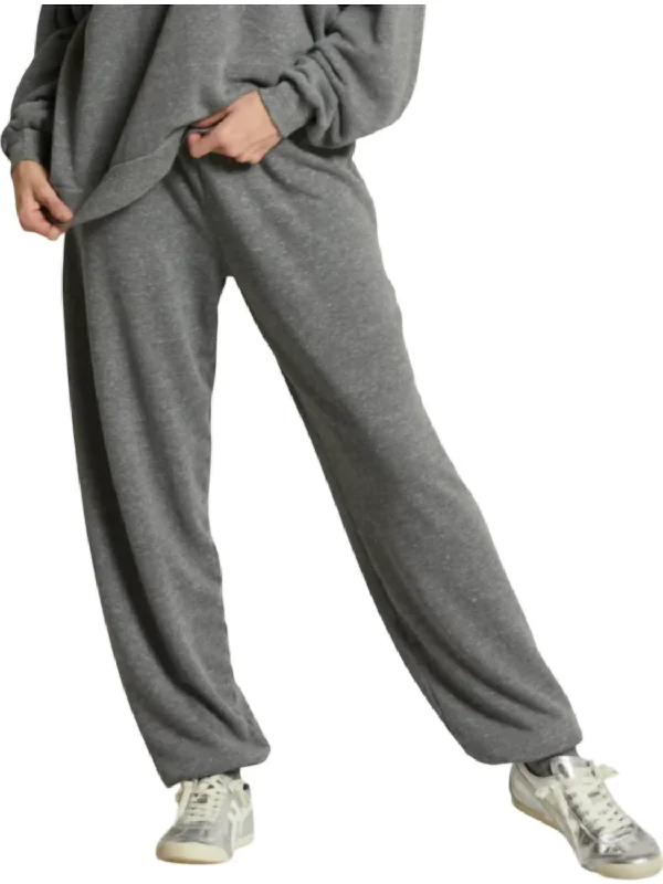 denim burst pants -Dre Fleece Jogger Pants In Heather Grey