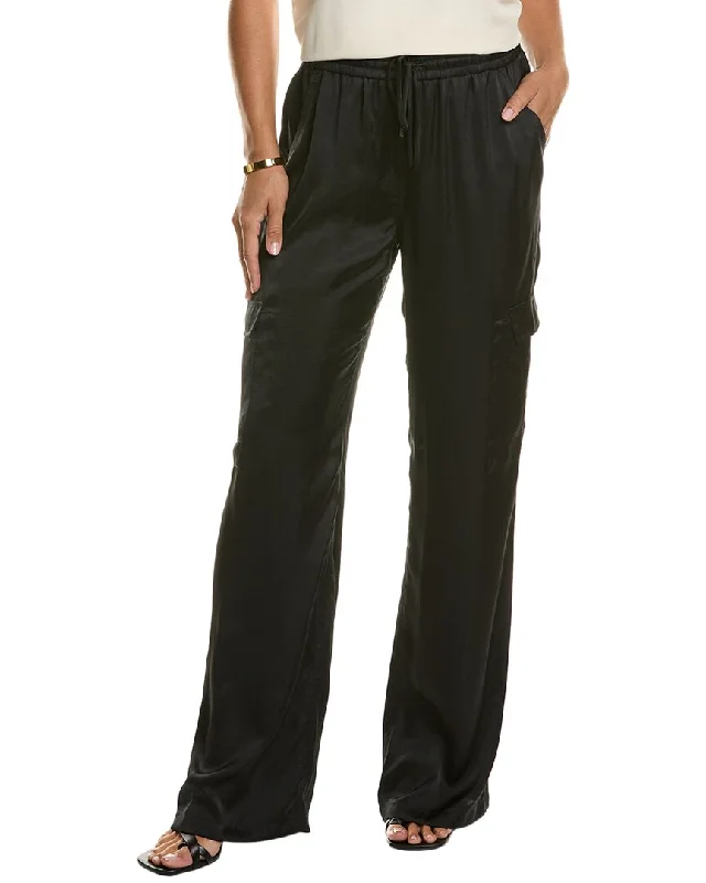 vivid flare pants -Elie Tahari Relaxed Satin Cargo Pant