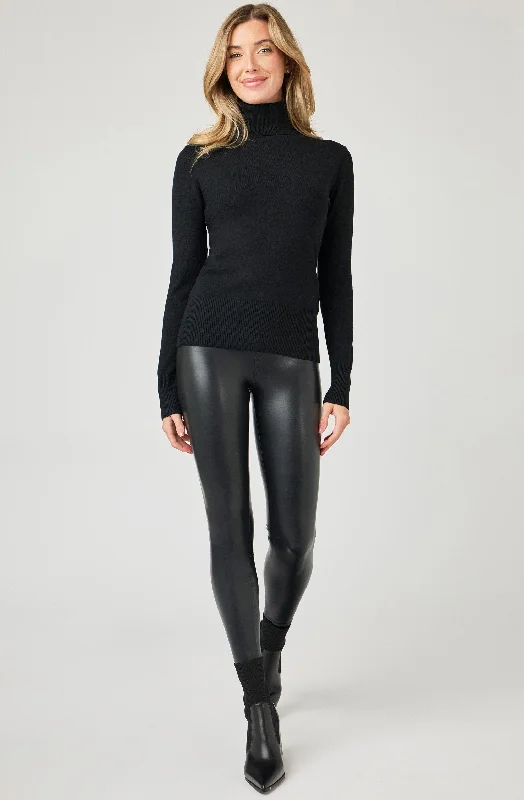 petite snug pants -Faux PU Leather Legging