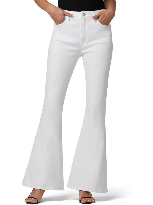 rose bold pants -Heidi Womens High-Rise Stretch Flare Jeans