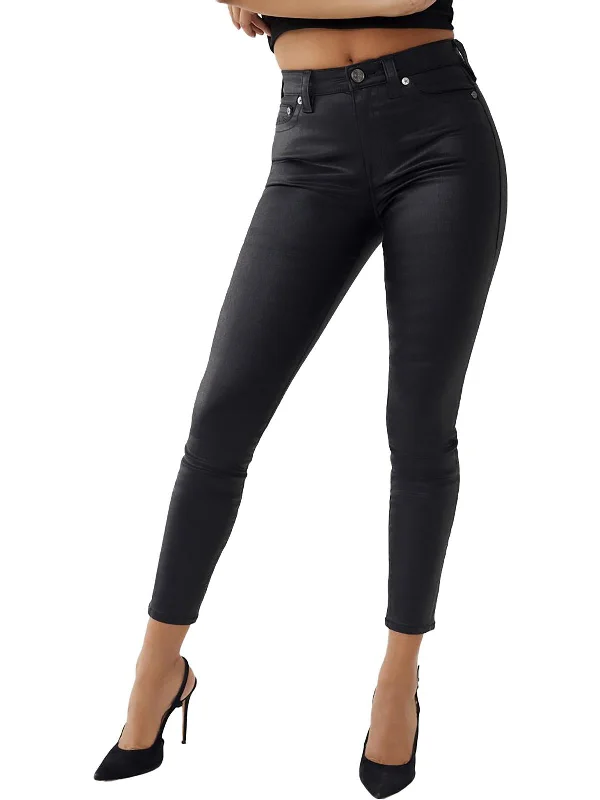 twilight flow pants -Jennie Curvy Womens High-Rise Coated Skinny Jeans