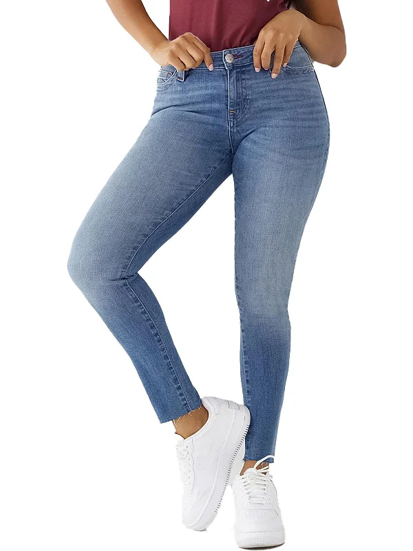 ivory rest pants -Jennie Curvy Womens Mid-Rise Medium Wash Skinny Jeans