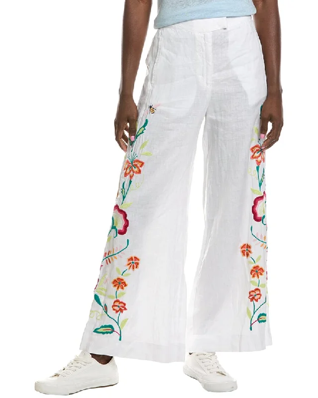 saffron edge pants -Johnny Was Averi Wide Leg Linen Pant