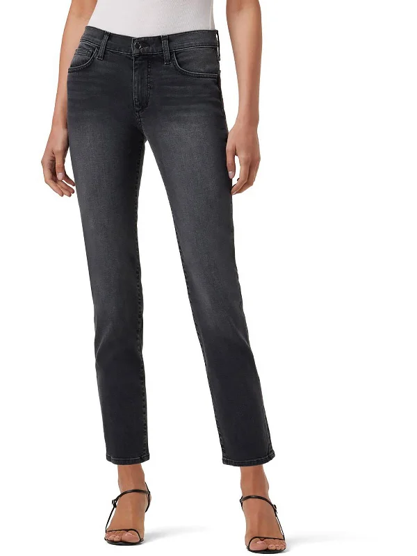 dusk sleek pants -Lara Womens Mid-Rise Ankle Straight Leg Jeans