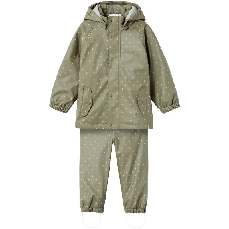 fern soft pants -Lil'Atelier Kalamata Ladry10 Pad Rain Set w. Thermo Lining AOP