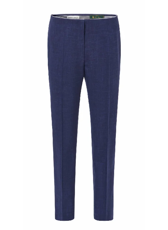 petite calm pants -Loreen Slim Zip Front Trouser In Navy